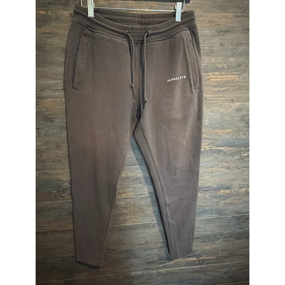 Alphalete Mens Tapered Jogger Sweatpants Charcoal Gray Medium Gym Pants